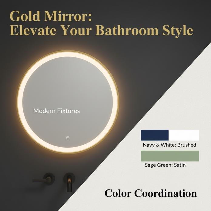 gold bathroom mirror