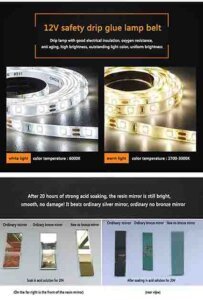 led rectangular mirror