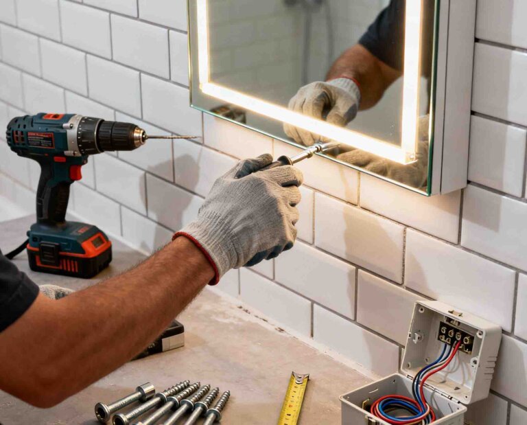 cabinets de médecine éclairés