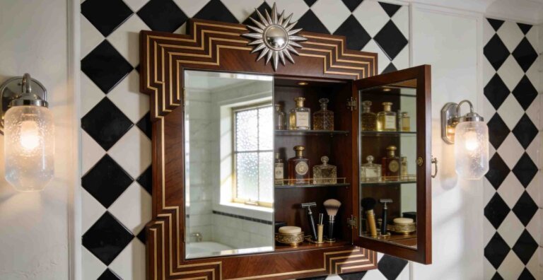 Armoire à pharmacie de salle de bains des années 1920