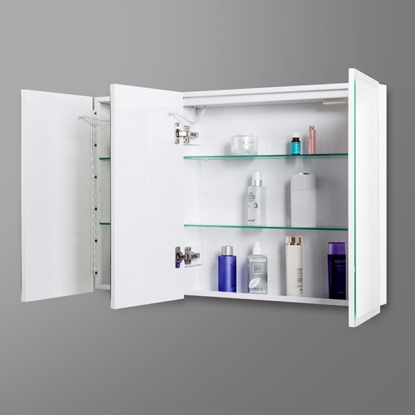 armoires à pharmacie triples Miroir de rangement pour salle de bain